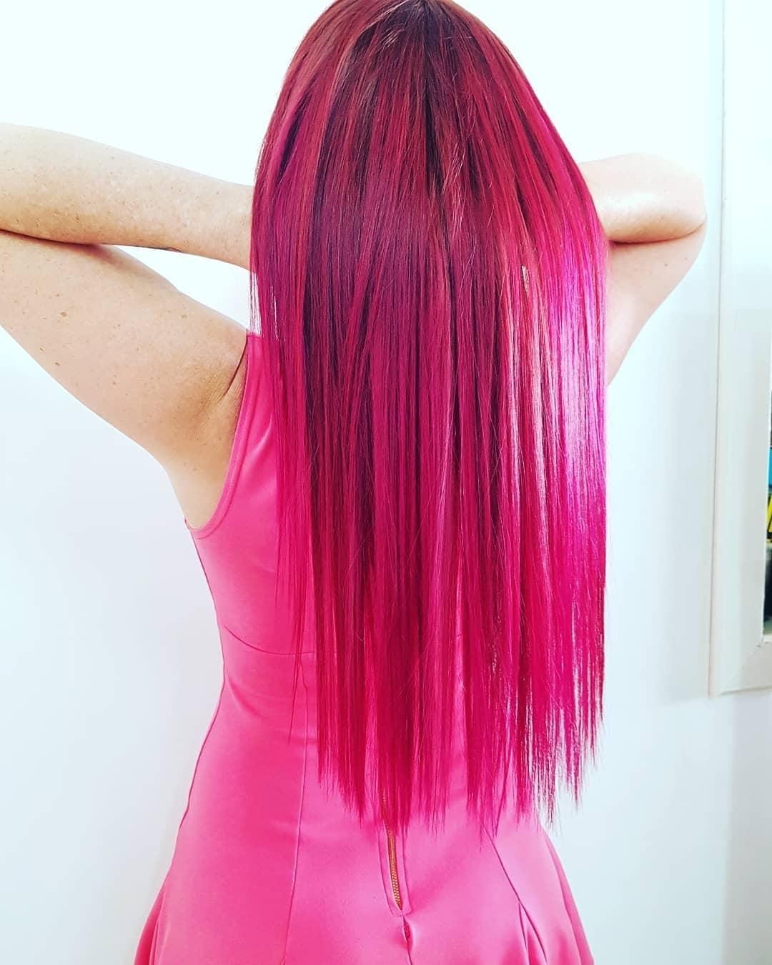 Vibrant Magenta Hair - La Belle Salon.Spa